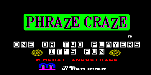 Phraze Craze (set 1) Title Screen
